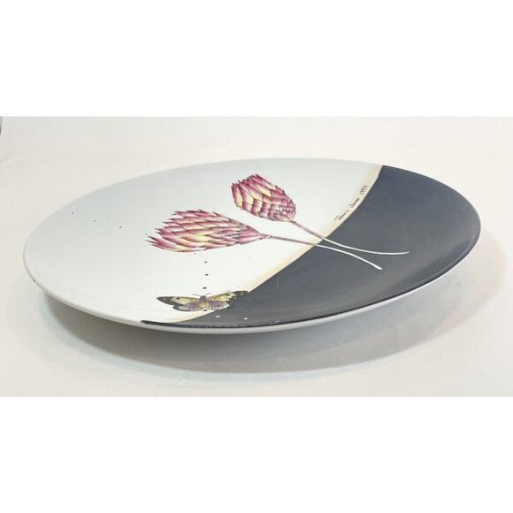 Fabienne Jouvin Paris Large Ceramic Porcelain 14” Platter Floral Butterfly 1999 - Picture 6 of 16